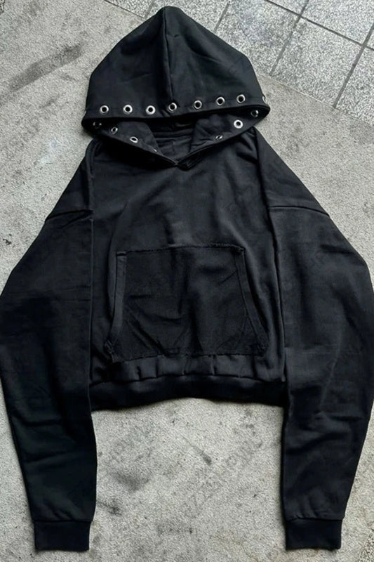 Y2K Streetwear Fall Outfit Oversized Goth Zipper Sweatshirt For Women