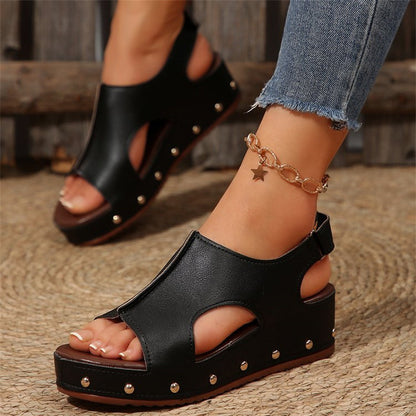Womens Peep Toe Slide Sandals