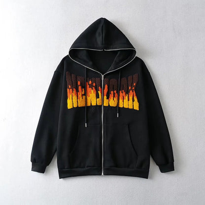 Casual Letter Embroidery Hoodie