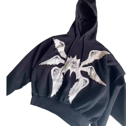 Midnight Edge: Skull Embroidered Hoodie