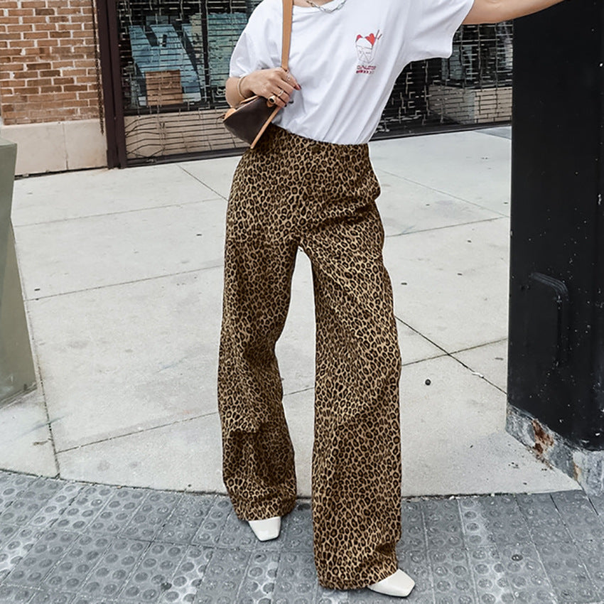 Korean Fashion Vibes High Waist Wide Leg Denim Trousers