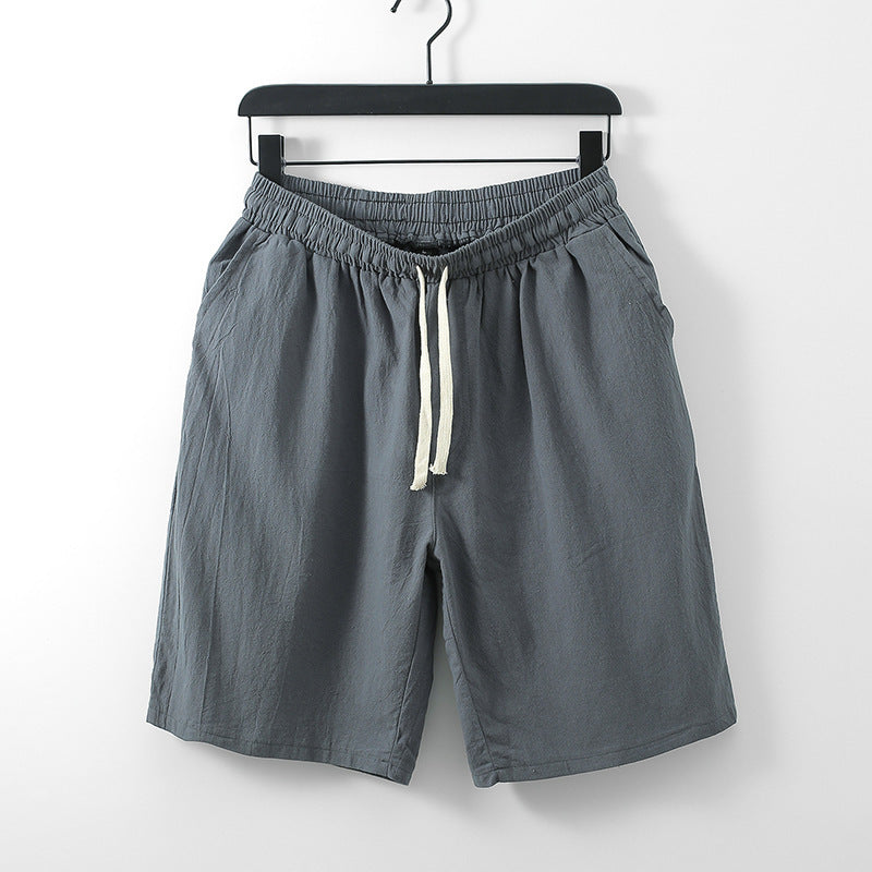 Plus Size Black Cotton Linen Shorts For Women