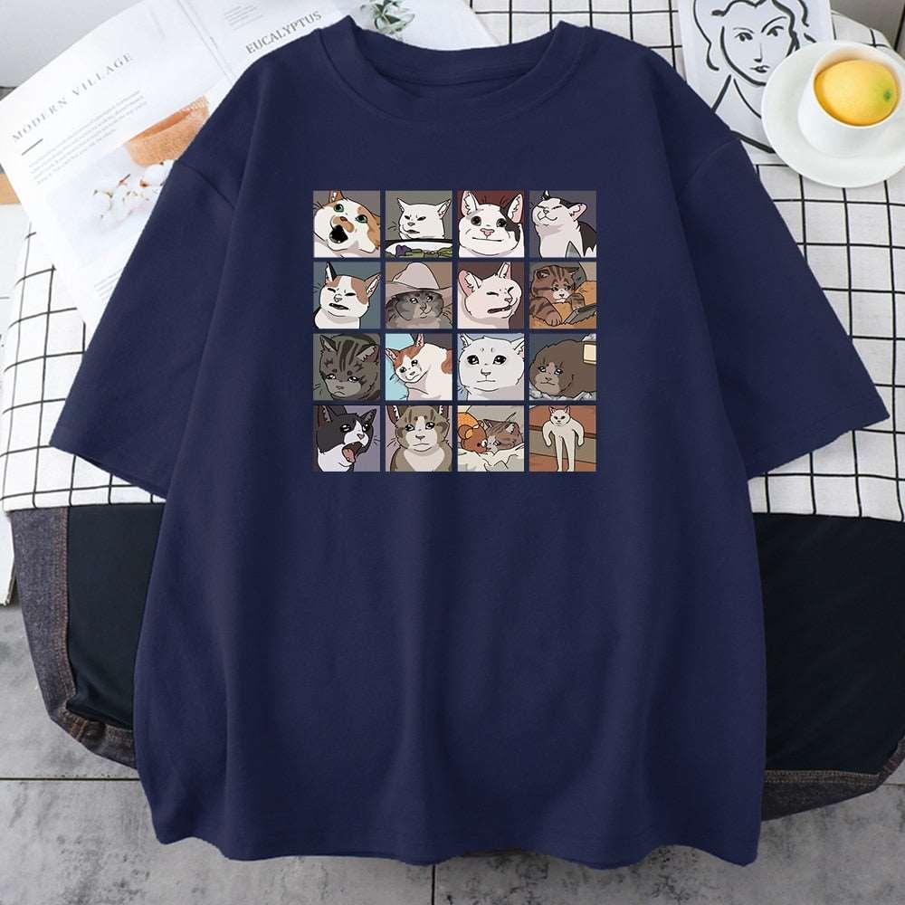 Animal Dog Cat Print T Shirts