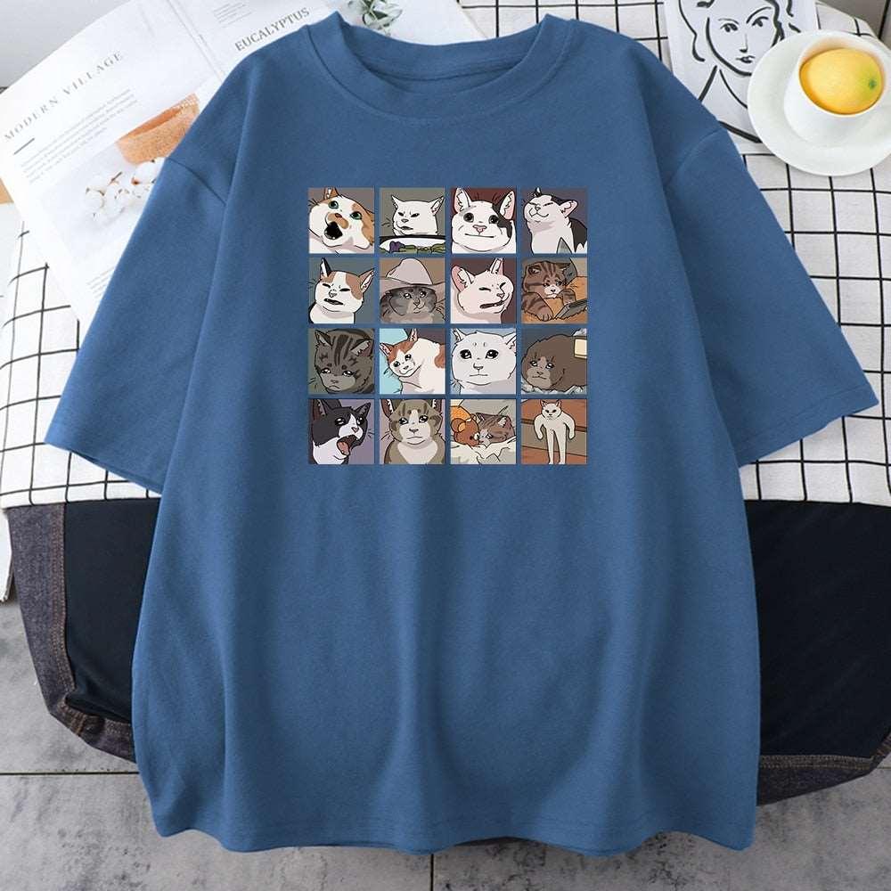 Animal Dog Cat Print T Shirts