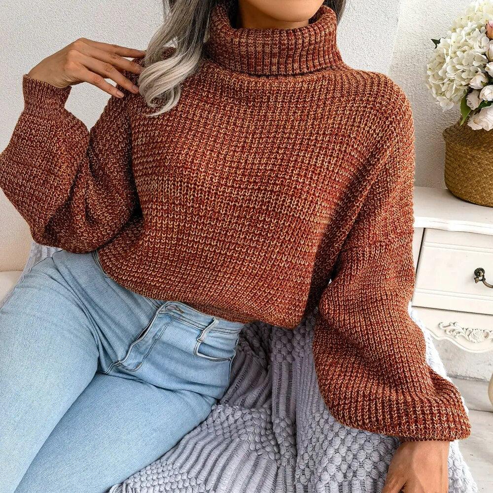 Autumn Aura Turtleneck Knit Sweater - itsshirty