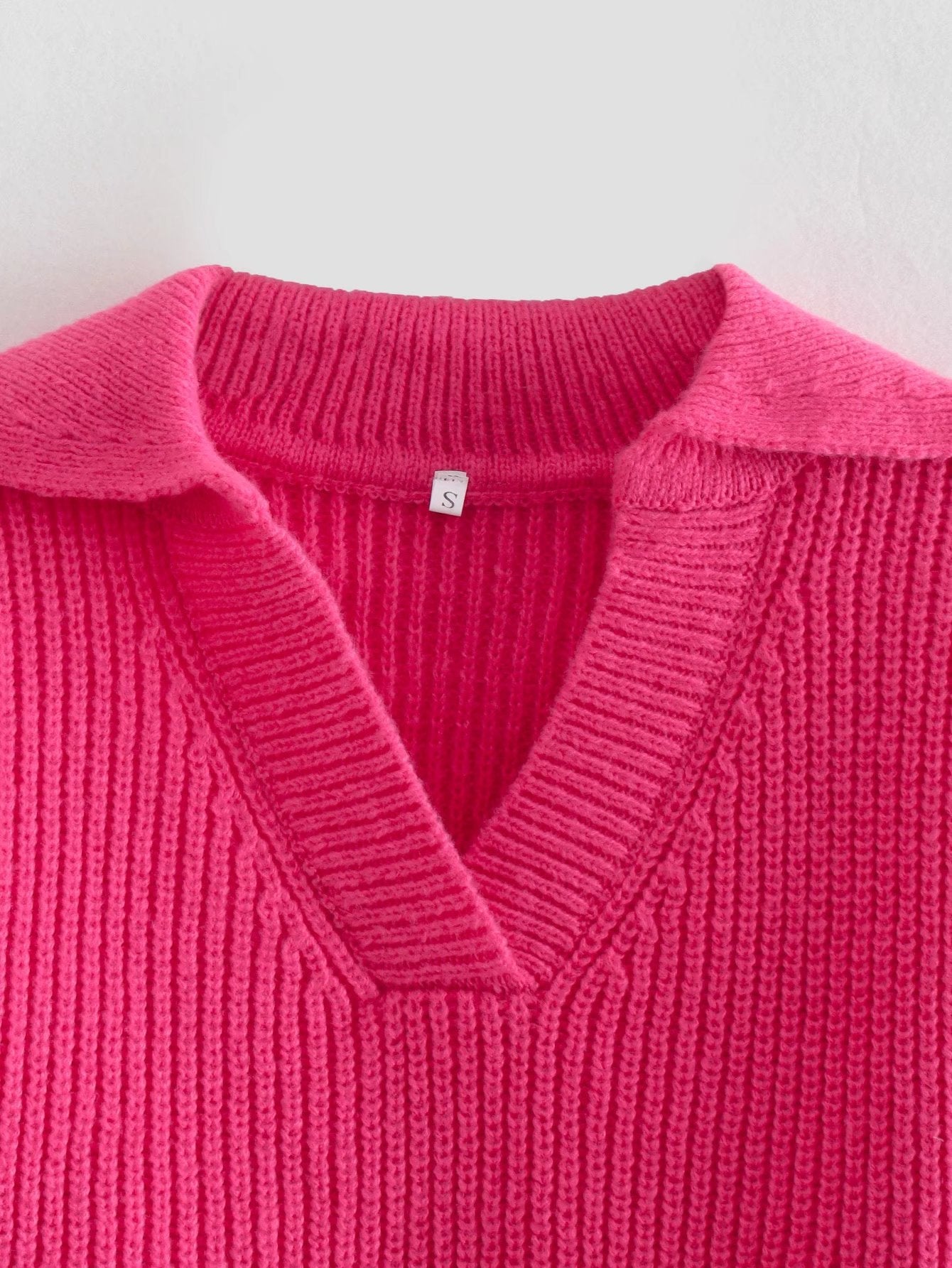 Romantic Red Heart Knit Sweater With Lantern Sleeves