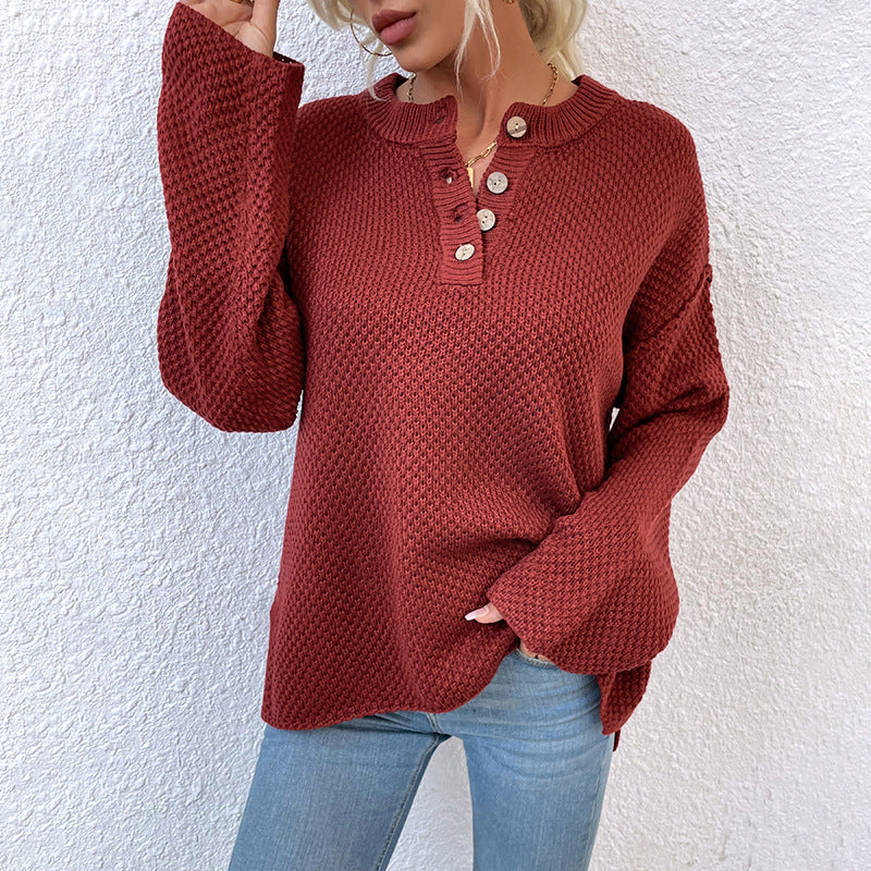 Autumn Days Retro Buttoned Sweater Warm Knit Essentials