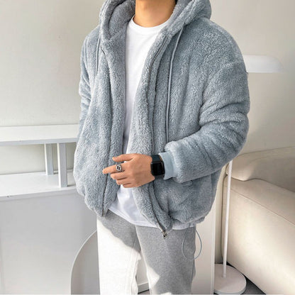 Winter Lamb Wool Hooded Sweatshirt