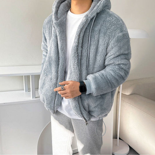 Winter Lamb Wool Hooded Sweatshirt