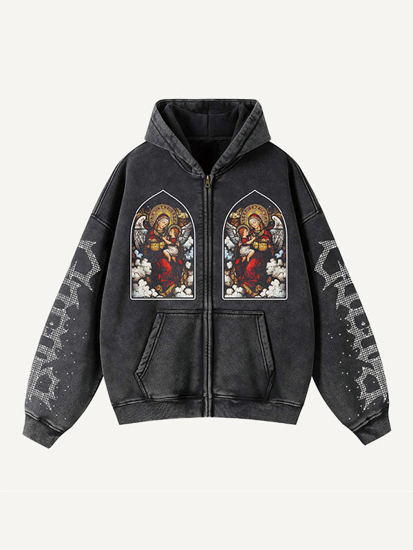Retro Casual: Loose Printed Letter Hoodie
