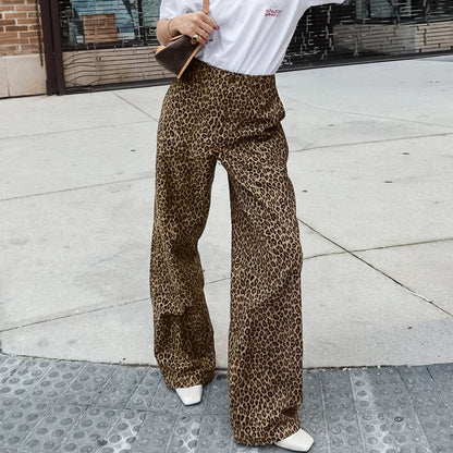 Korean Fashion Vibes High Waist Wide Leg Denim Trousers