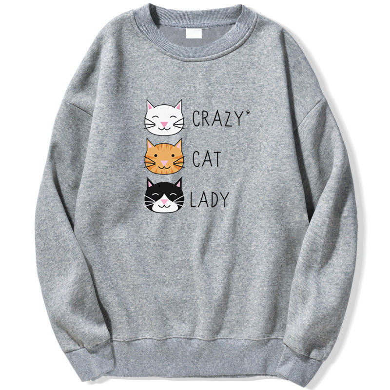 Cute Cat Print Women Sweatshirt