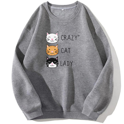 Cute Cat Print Women Sweatshirt