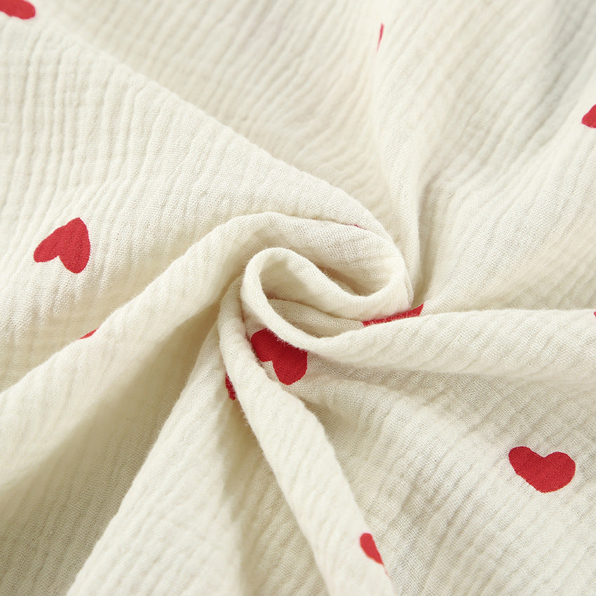 Heart Printed Cotton Pajamas