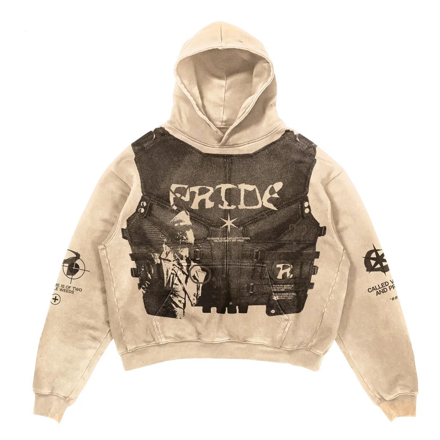 Y2K Harajuku Vintage Star Patchwork Hoodie Women Oversized Gothic Grunge Streetwear Sweatshirt Retro Aesthetic Loose Casual Distressed Urban Fashion Unisex Alternative Clothes