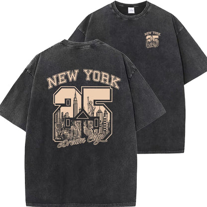 New York Printed Cotton Oversized Unisex T-Shirt – Casual Loose Fit
