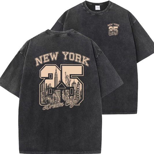 New York Printed Cotton Oversized Unisex T-Shirt – Casual Loose Fit