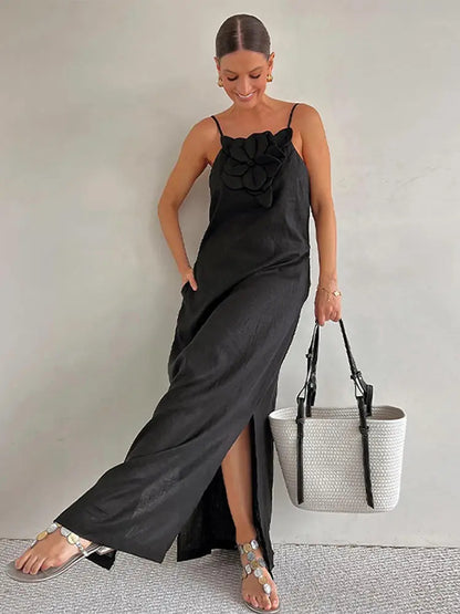 Petals Perfection Solid Dress