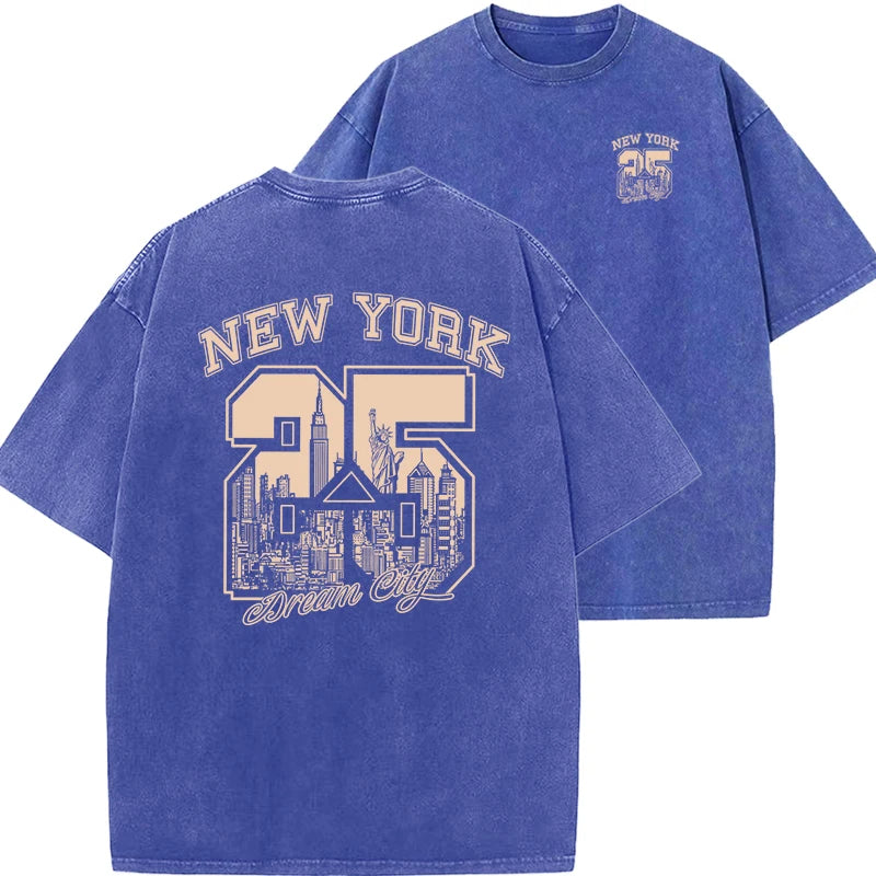 New York Printed Cotton Oversized Unisex T-Shirt – Casual Loose Fit