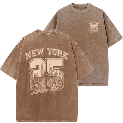 New York Printed Cotton Oversized Unisex T-Shirt – Casual Loose Fit
