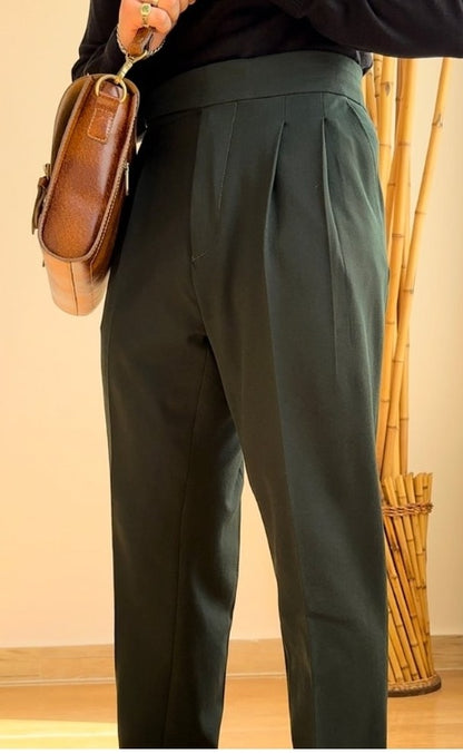 Slouchy Tailoring: Editorial High-Waisted Straight Trousers