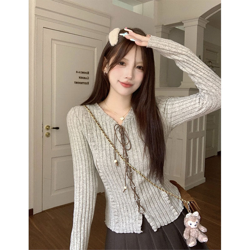 Vintage Cotton Long Sleeve Two Piece For Women