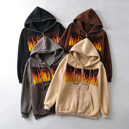 Casual Letter Embroidery Hoodie