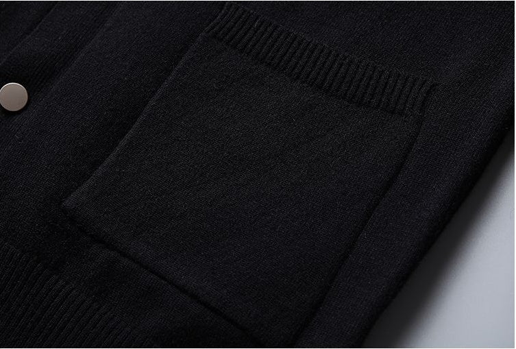 Luxe Gray Wool Cardigan Soft Knit Sweater For Autumn And Winter