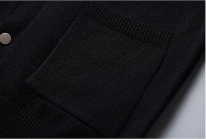 Luxe Gray Wool Cardigan Soft Knit Sweater For Autumn And Winter