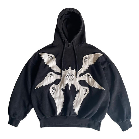 Midnight Edge: Skull Embroidered Hoodie