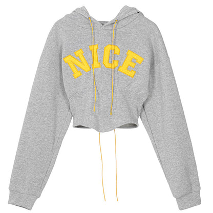 Letter Embroidered Casual Hoodie