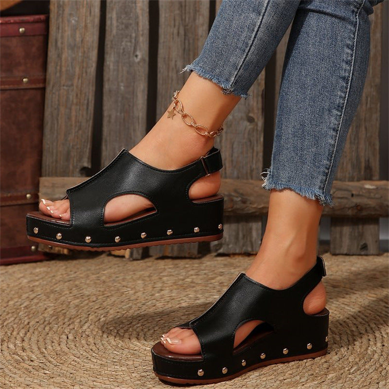 Womens Peep Toe Slide Sandals