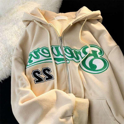 Casual Letter Embroidery Hoodie - Winter Fleece Collection