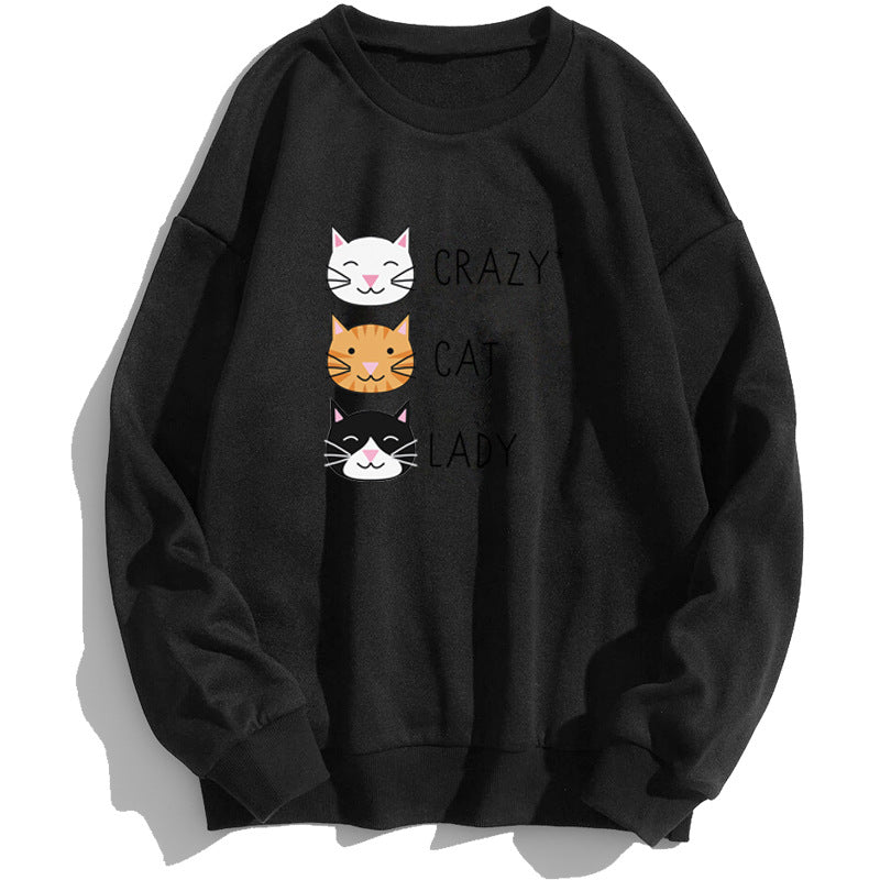 Cute Cat Print Women Sweatshirt