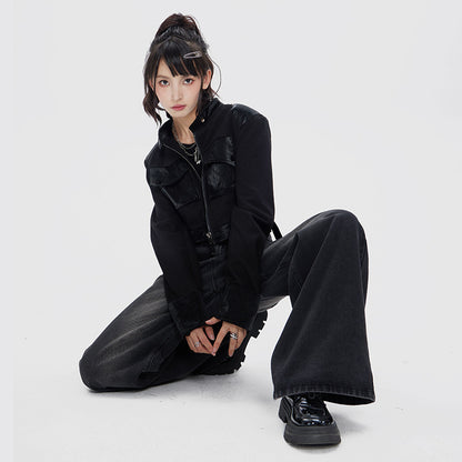 90s Revival: Retro Print High-Waisted Wide-Leg Jeans