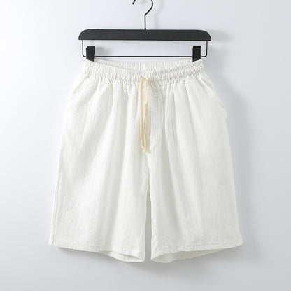 Plus Size Black Cotton Linen Shorts For Women