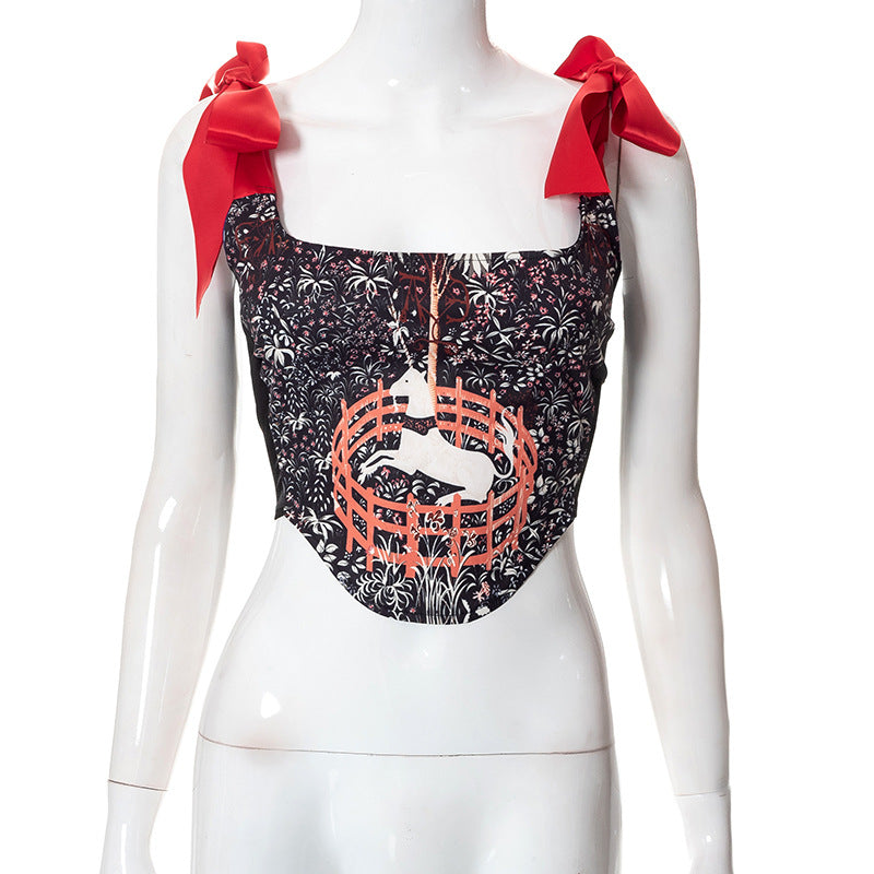 Zip Elegance Asym Corset Crop