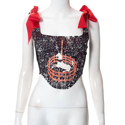 Zip Elegance Asym Corset Crop