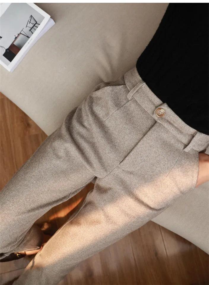 Classic Woolen Pencil Pants - itsshirty