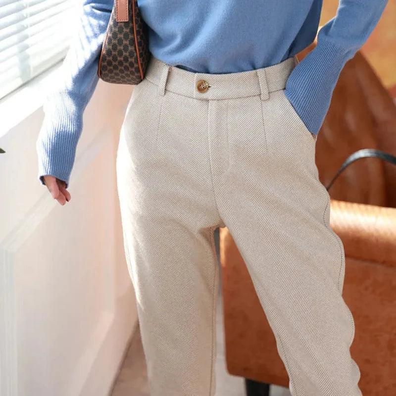 Classic Woolen Pencil Pants - itsshirty