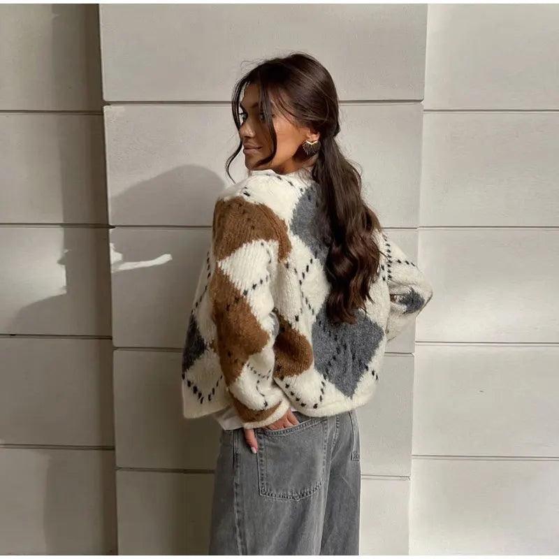 Crystal Cozy Diamond Cardigan - itsshirty