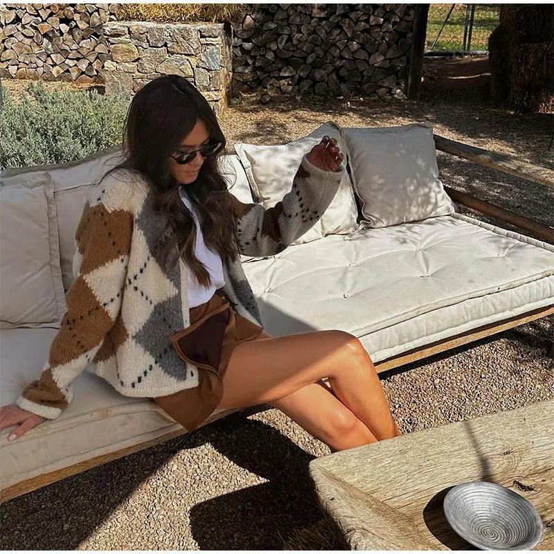 Crystal Cozy Diamond Cardigan - itsshirty
