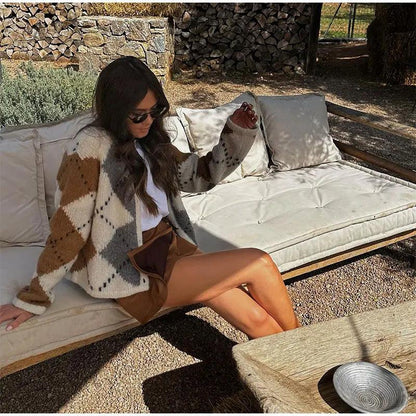 Crystal Cozy Diamond Cardigan - itsshirty
