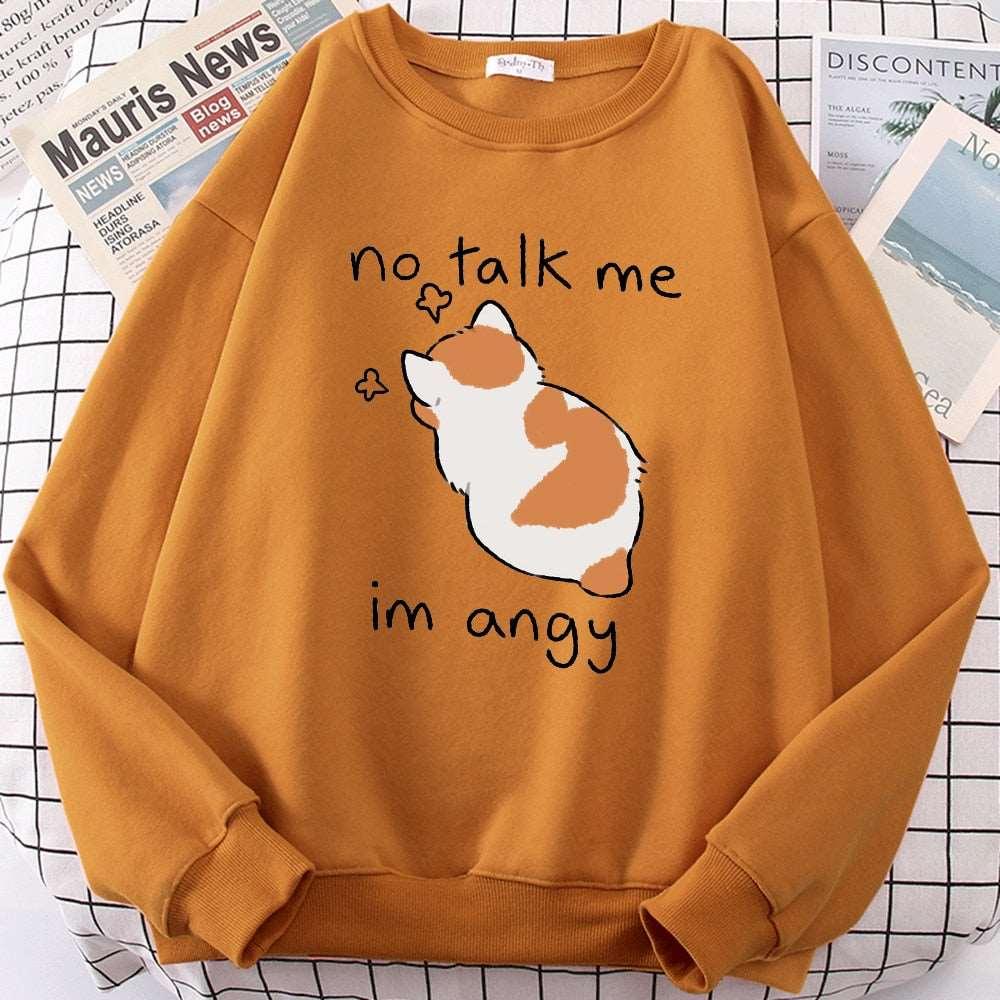 Cute Cat Print Women Sweatshirt
