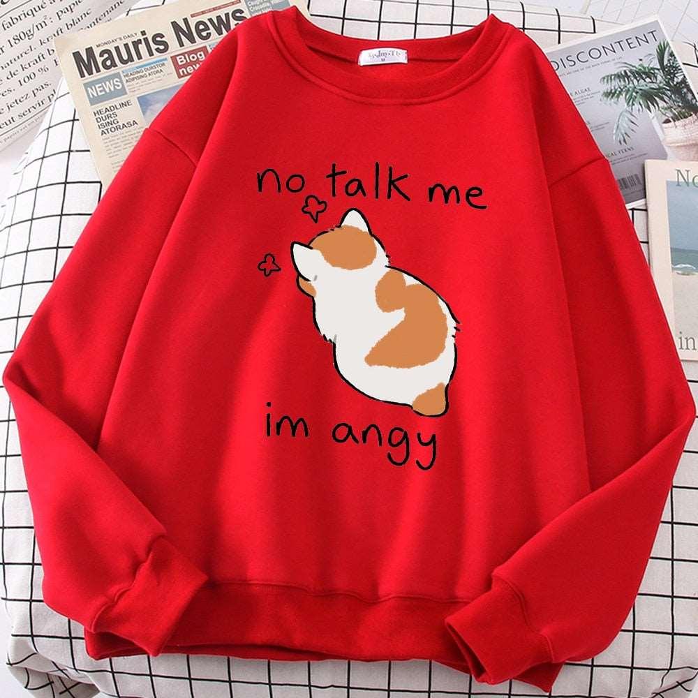 Cute Cat Print Women Sweatshirt