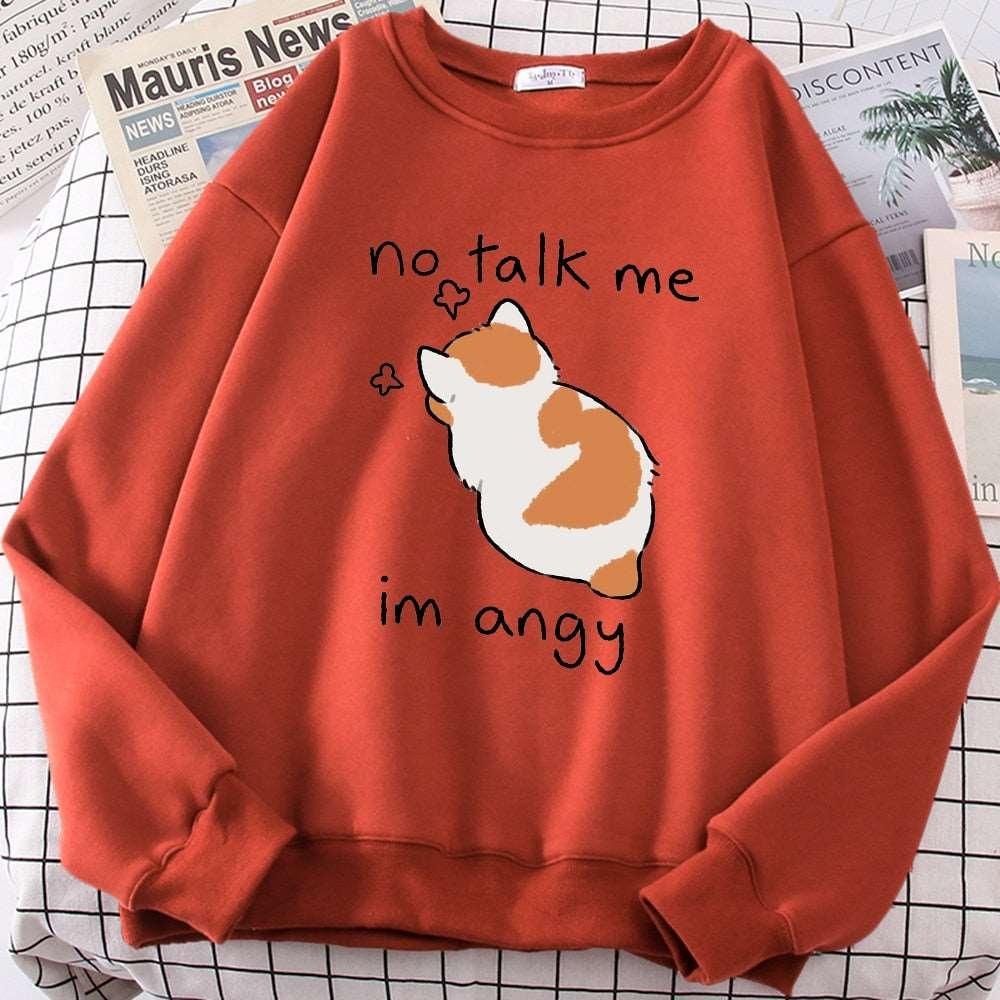 Cute Cat Print Women Sweatshirt