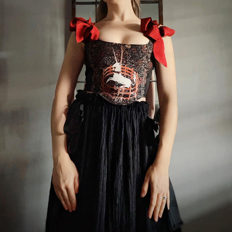 Zip Elegance Asym Corset Crop