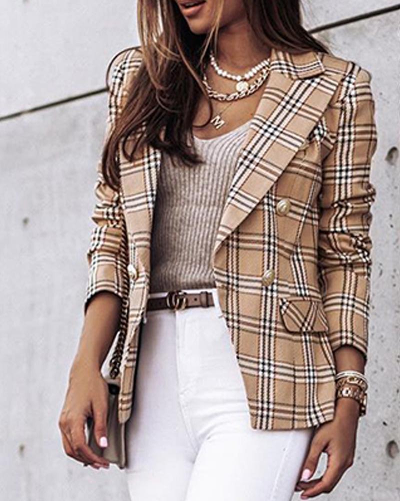 Thermal Elegance: Double-Breasted Printed Jacket