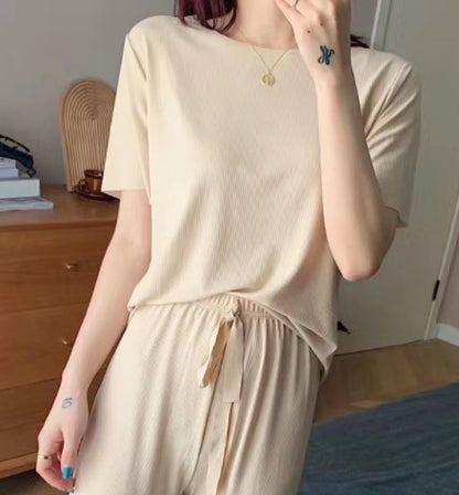 Natural Fabric Two Piece Loungewear For Everyday Chic Summer Days