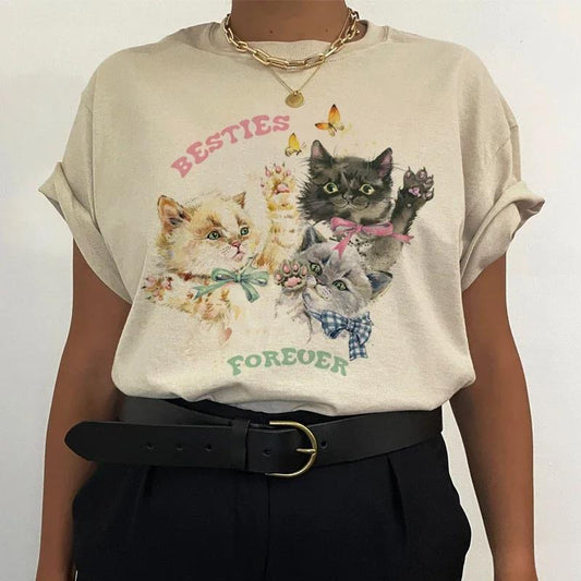 Womens Kitten Club Oversized Graphic Tee
